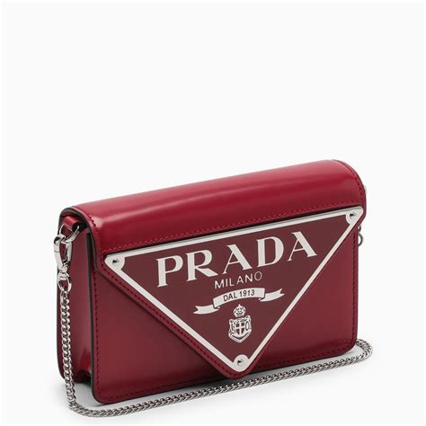 prada red brushed leather shoulder bag|Prada diagramme shoulder bag.